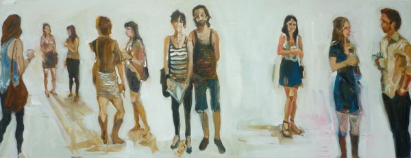 "The Reception", Oil, 12x48 inches