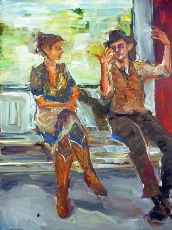 Train (2), Oil, 24x18 inches