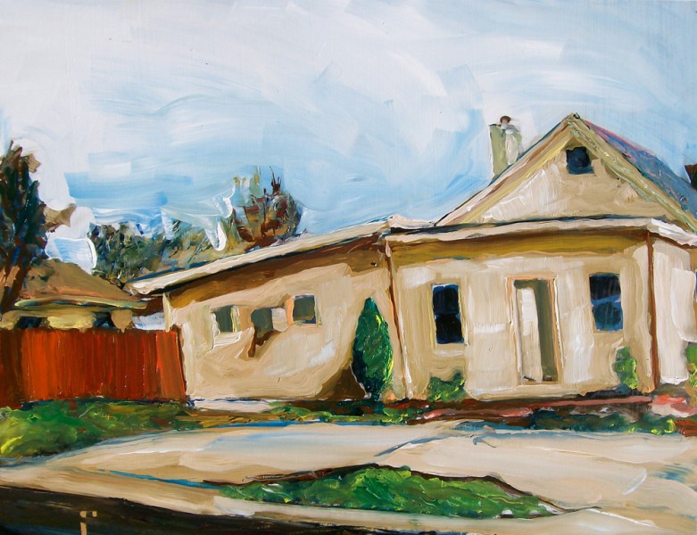 Side of Church with Red Fence